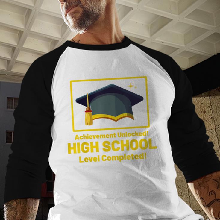 Achievement Unlocked High School Graduation Gamer Baseball Raglan Shirt