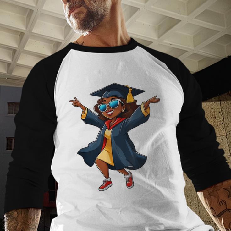 African American Woman Girl Graduation Class Baseball Raglan Shirt