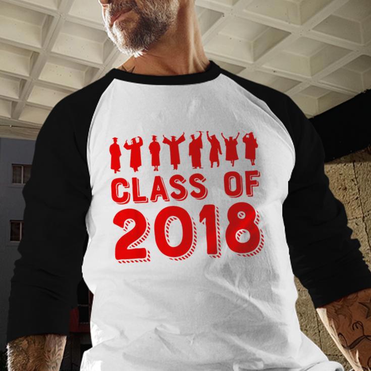 & Red Class Of 2018 Senior GraduationShirt Baseball Raglan Shirt