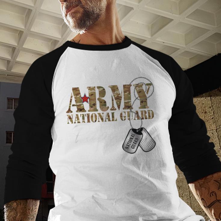 Army National Guard Papa Army National Guard Graduation Papa Baseball Raglan Shirt