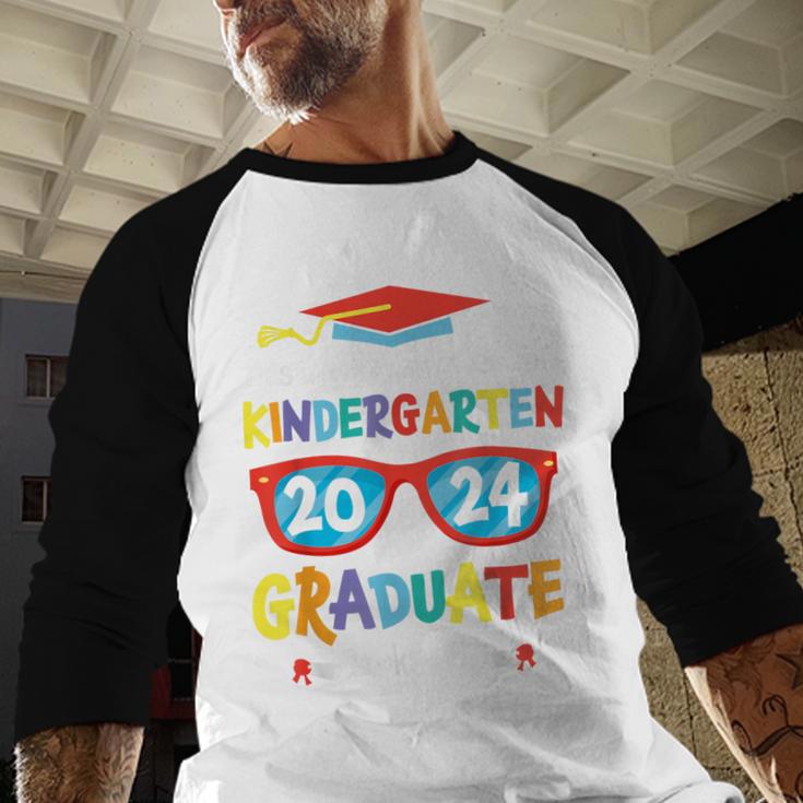 Awesome Kindergarten Graduate Looks Like 2024 Graduation Baseball Raglan Shirt