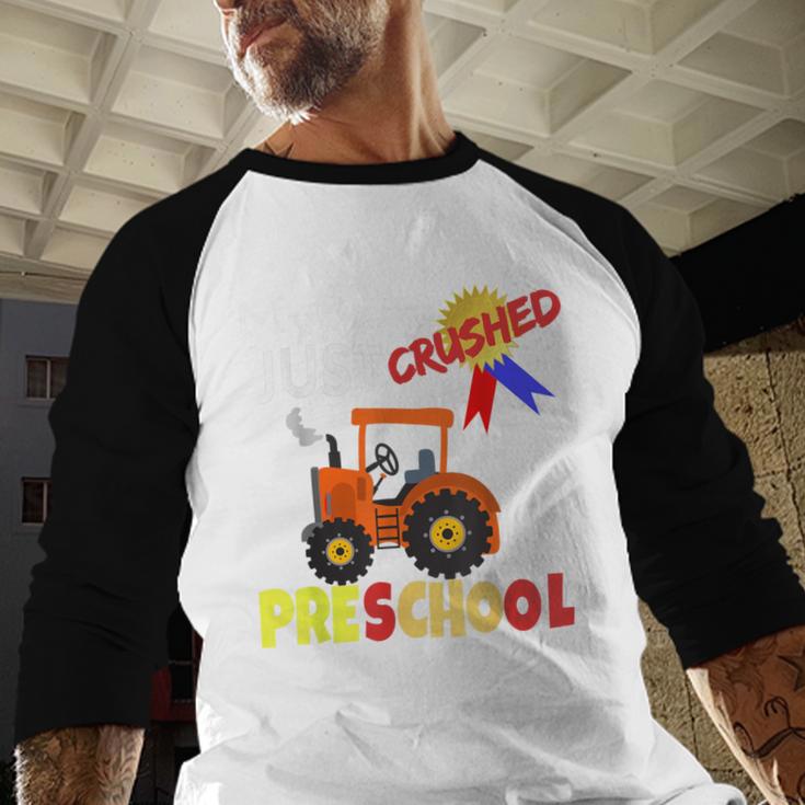 My Baby Just Crushed Preschool Graduation Baseball Raglan Shirt