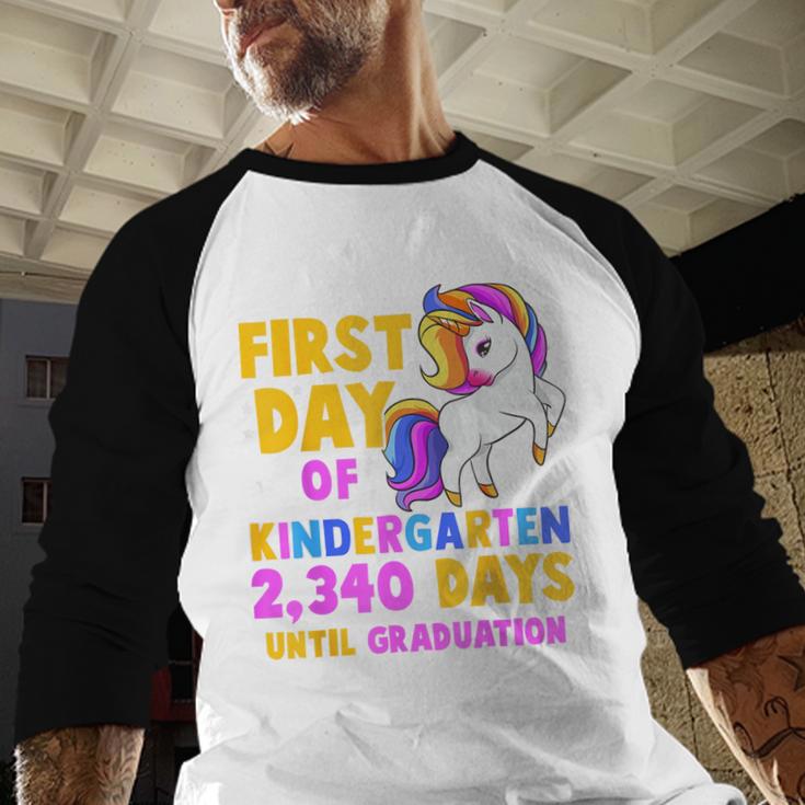 Back To School First Day Of Kindergarten Graduation Unicorn Baseball Raglan Shirt
