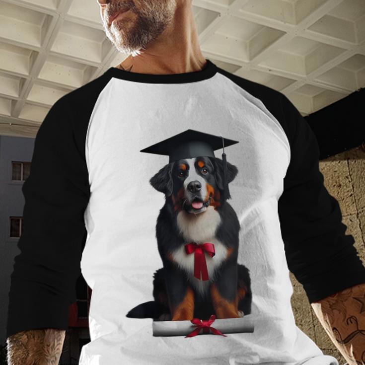 Bernese Mountain Dog Graduation Cap Graduate Training School For Men Women Girls Kids Baseball Raglan Shirt