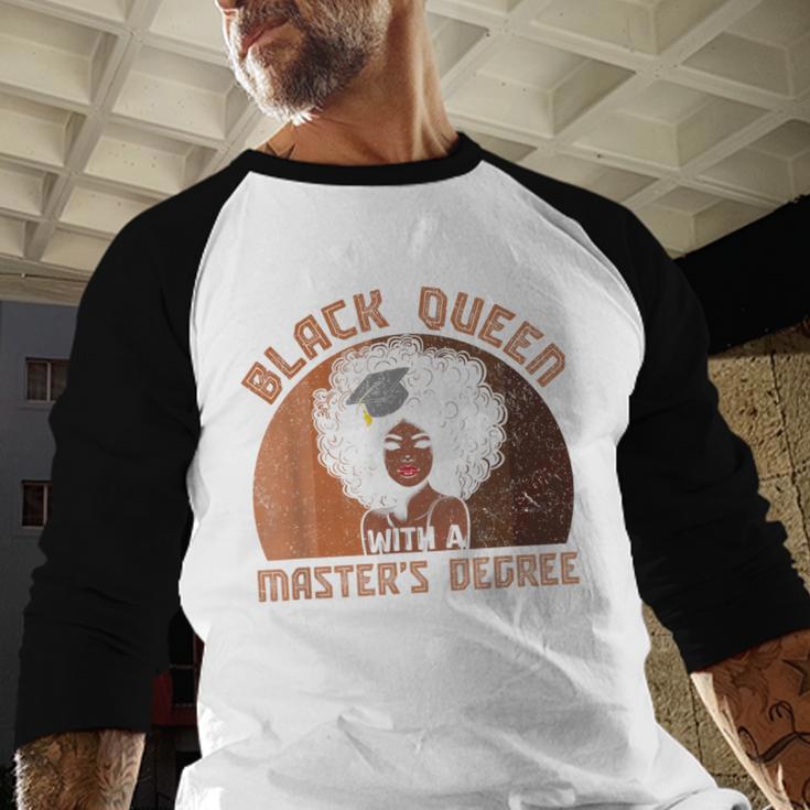 Black Queen With a Masters Degree Melanin Girls Graduation Baseball Raglan Shirt