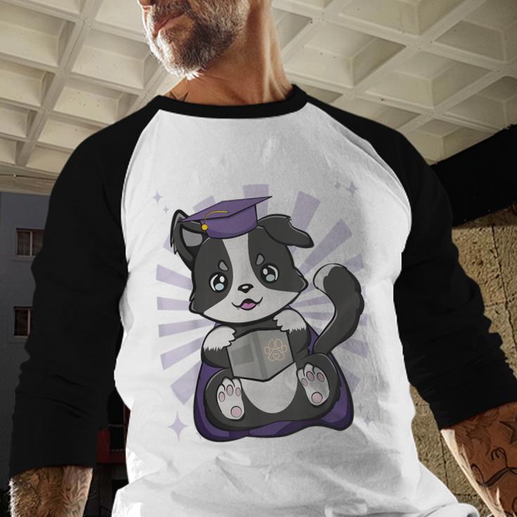 Border Collie Dog Lover Cute Anime School Graduation Men Women Kids Baseball Raglan Shirt