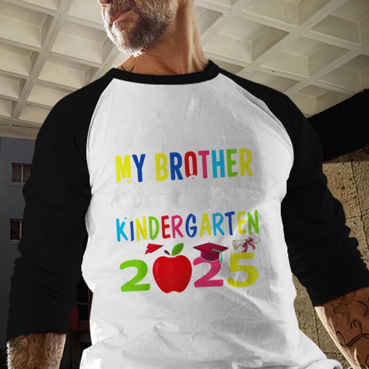 My Brother Graduated Kindergarten Class Of 2025 Graduation Baseball Raglan Shirt