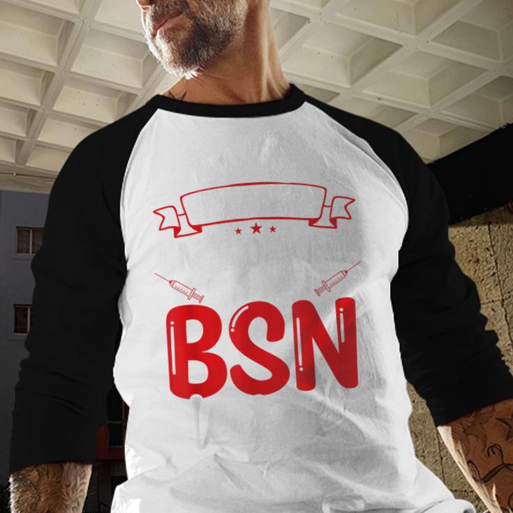 BSN Nurse Graduation Essentials BSN Nursing School Student Baseball Raglan Shirt