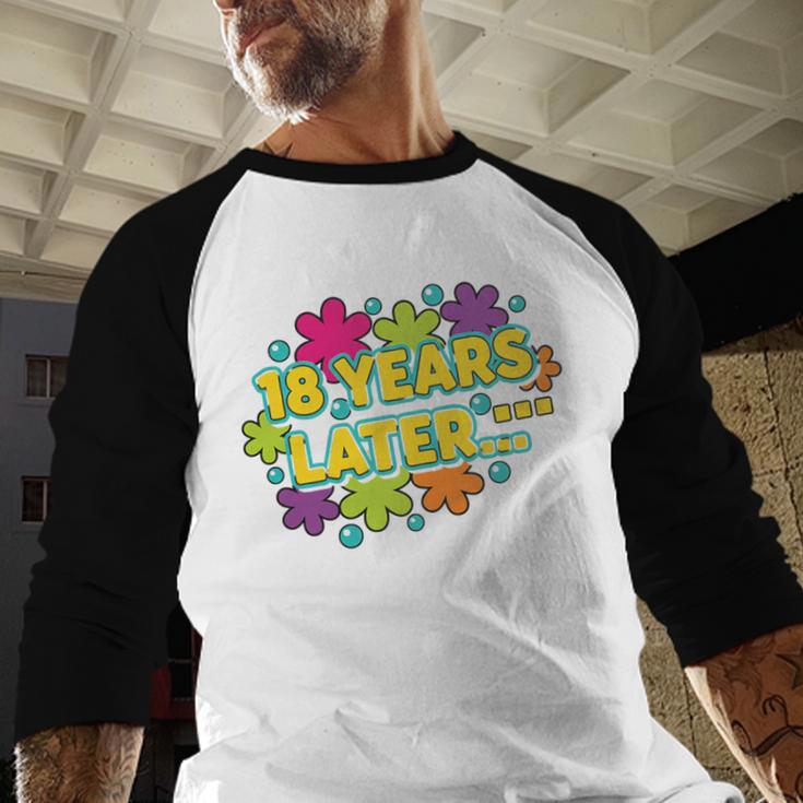 Cartoons Retro 18 Years Later Groovy Pop Art Nostalgia Premium Tri-Blend Baseball Raglan Shirt