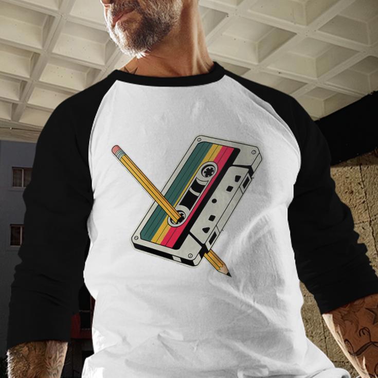 Cassette 90s Costume Party Nostalgia Baseball Raglan Shirt Cassette 90s Costume Party Nostalgia Baseball Raglan Shirt