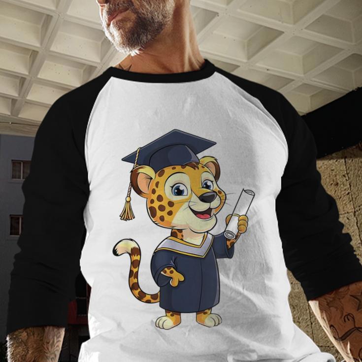 Cheetah Graduation Cute Kindergarten Elementary High School Baseball Raglan Shirt