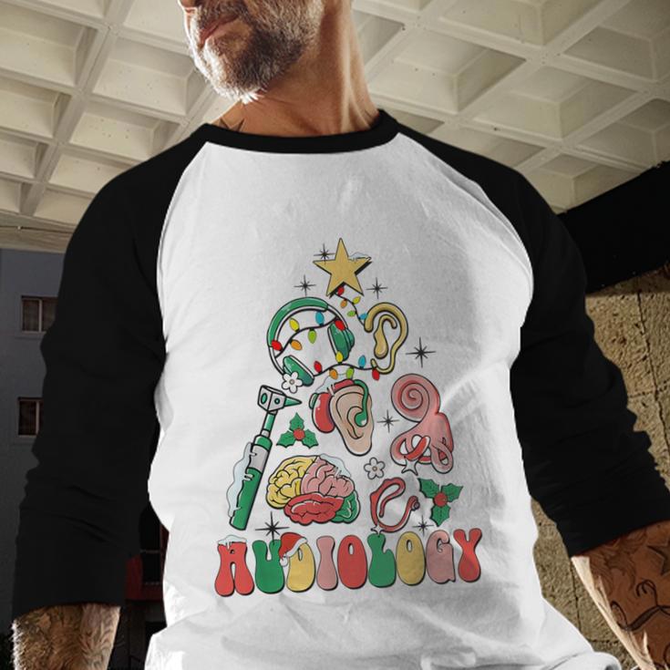 Christmas Audiology Tree Audiology Student Graduation Baseball Raglan Shirt