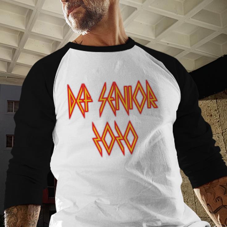 Class Of 2020 Senior 80s And 90s Rock Style Graduation Baseball Raglan Shirt