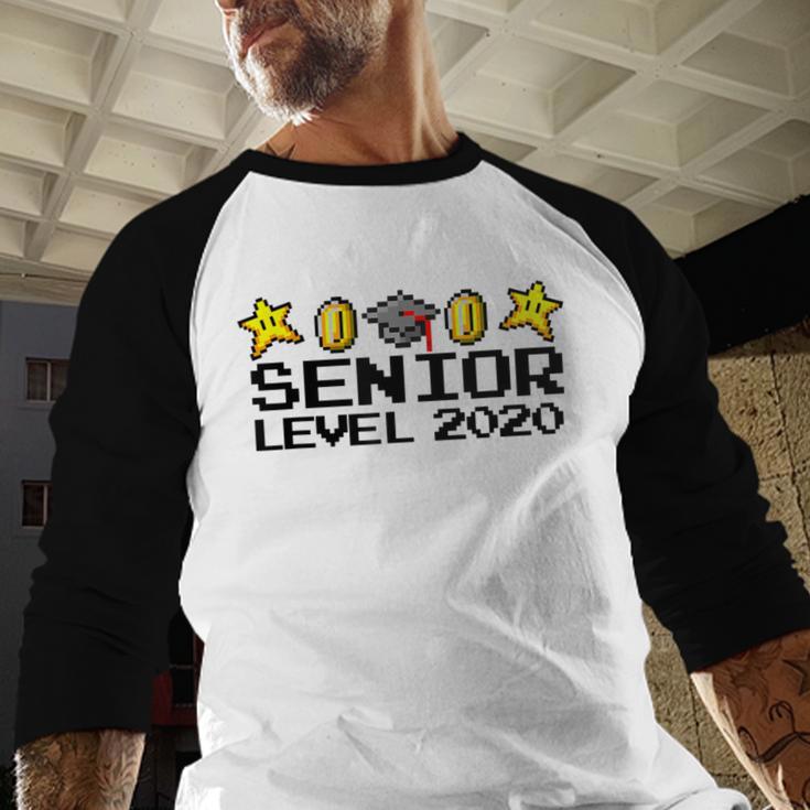 Class Of 2020 Senior Retro Video Game Graduation Gamer Baseball Raglan Shirt