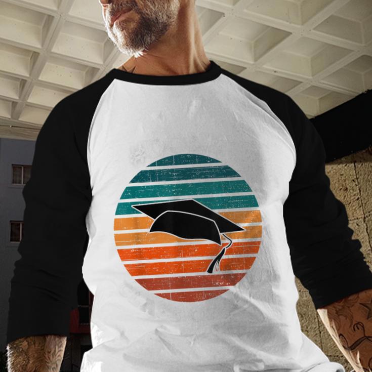 Class Of 2021 Done Senior Graduation Retro Sunset Baseball Raglan Shirt