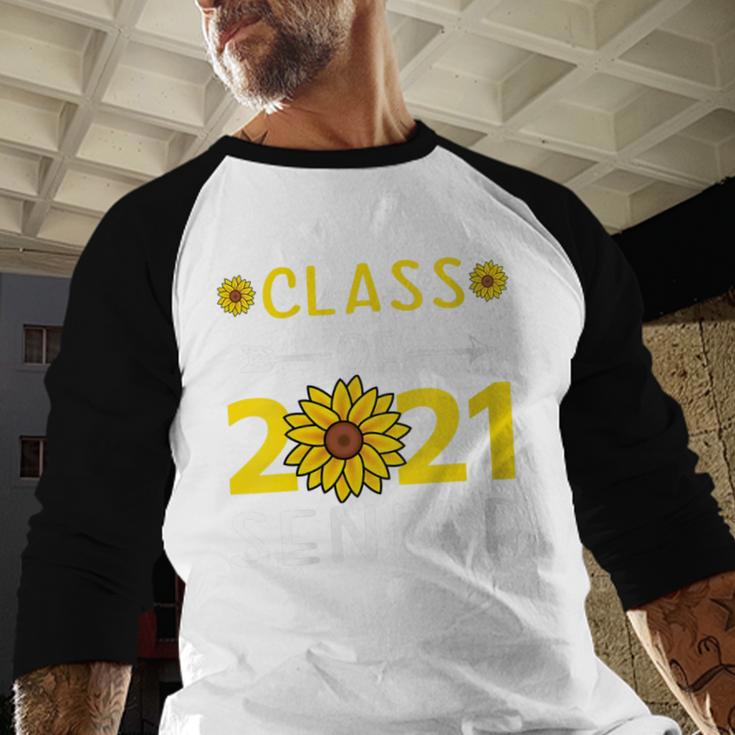Class Of 2021 Senior Graduation Sunflower Baseball Raglan Shirt