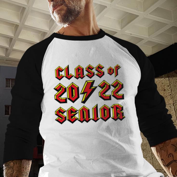Class 2022 Senior 80s 90s Rock Retro Vintage Graduation Baseball Raglan Shirt