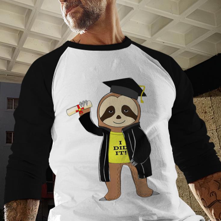 Class Of 2022 Sloth Graduation Masters College High School Baseball Raglan Shirt