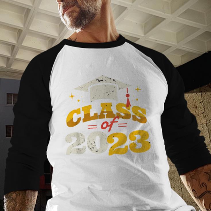 Class Of 2023 School Graduation Vintage Retro Class Of 2023 Baseball Raglan Shirt