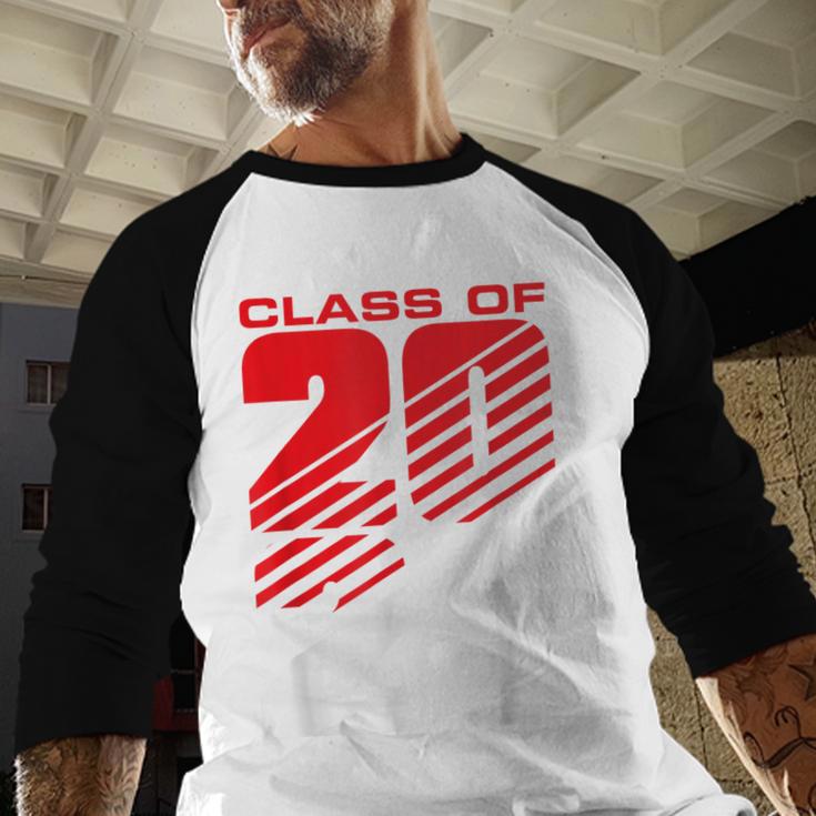 Class Of 2024 High School Senior Graduation Red Sports Style Baseball Raglan Shirt