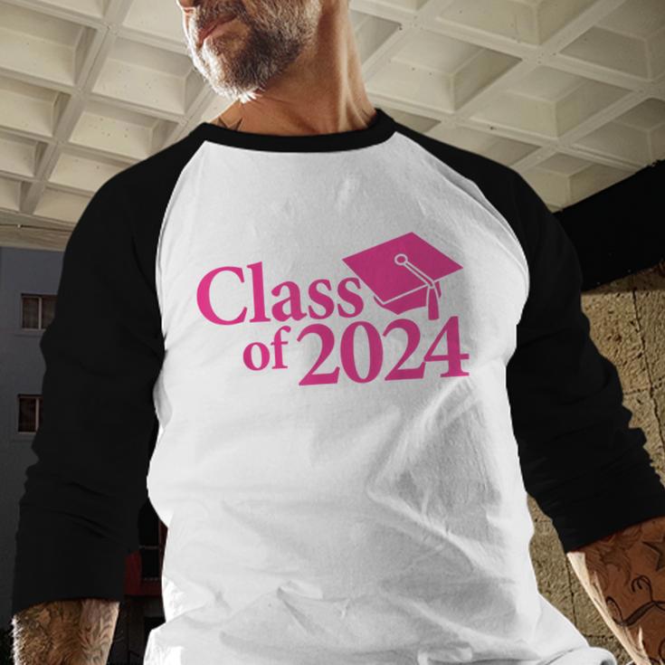 Class Of 2024 Pink For Girls And Women Graduation Baseball Raglan Shirt