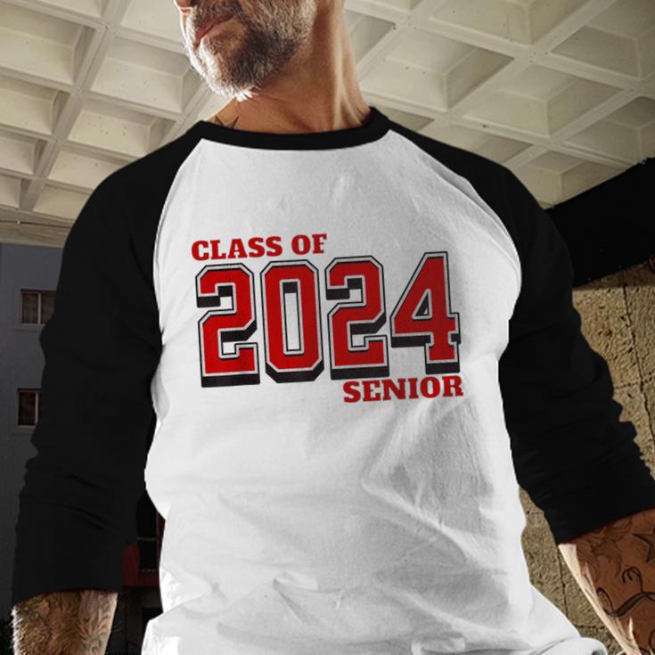 Class Of 2024 Senior Back To School Vintage Graduation Tee Baseball Raglan Shirt