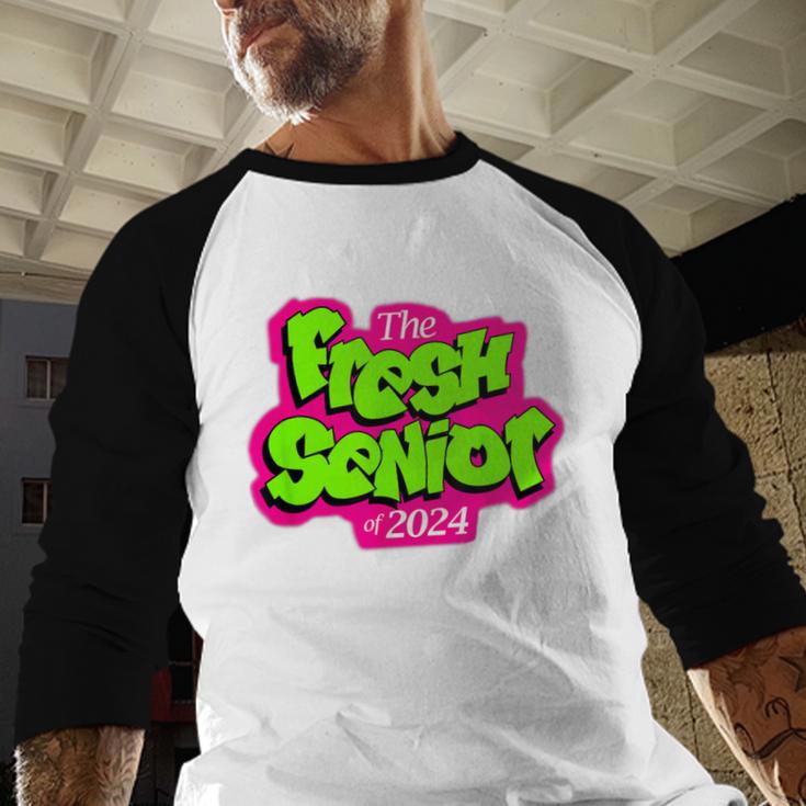 Class Of 2024 Senior Fresh Retro 90s TV Style Graduation Baseball Raglan Shirt