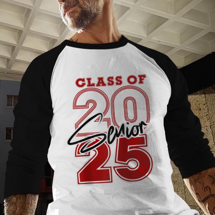 Class Of 2025 Senior 2025 Graduation Red Raglan Baseball Tee Baseball Raglan Shirt