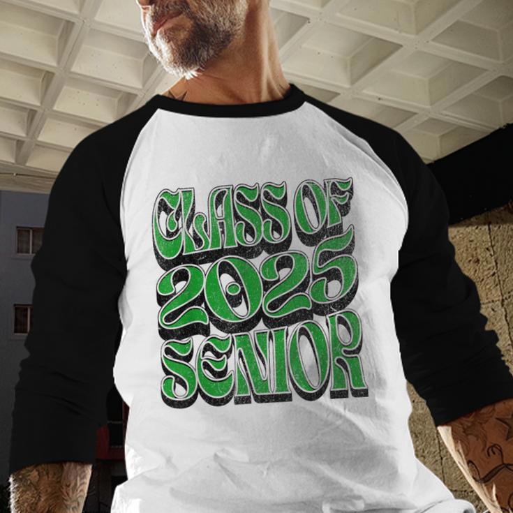 Class Of 2025 Senior Green Student Graduation Baseball Raglan Shirt