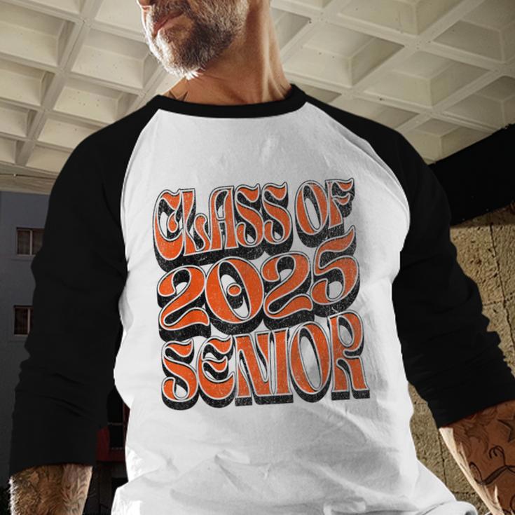 Class Of 2025 Senior Orange And Student Graduation Baseball Raglan Shirt