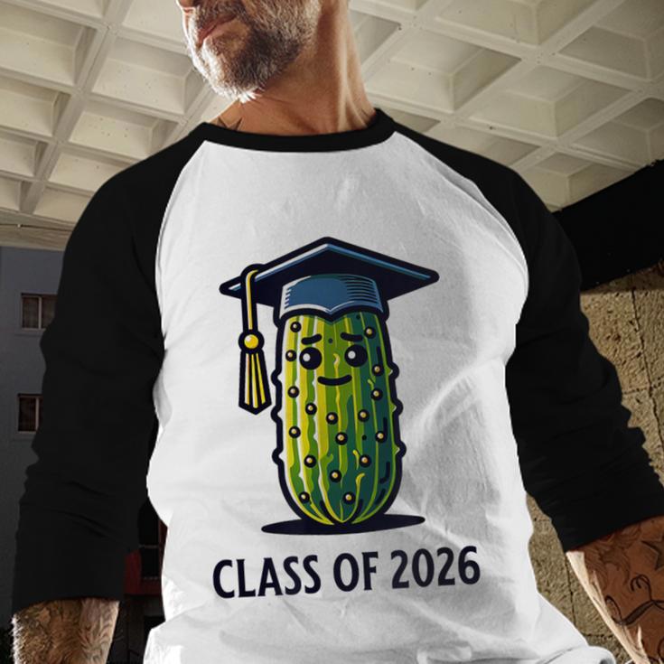 Class Of 2026 Graduation Pickle Trendy Graduate Humor Baseball Raglan Shirt