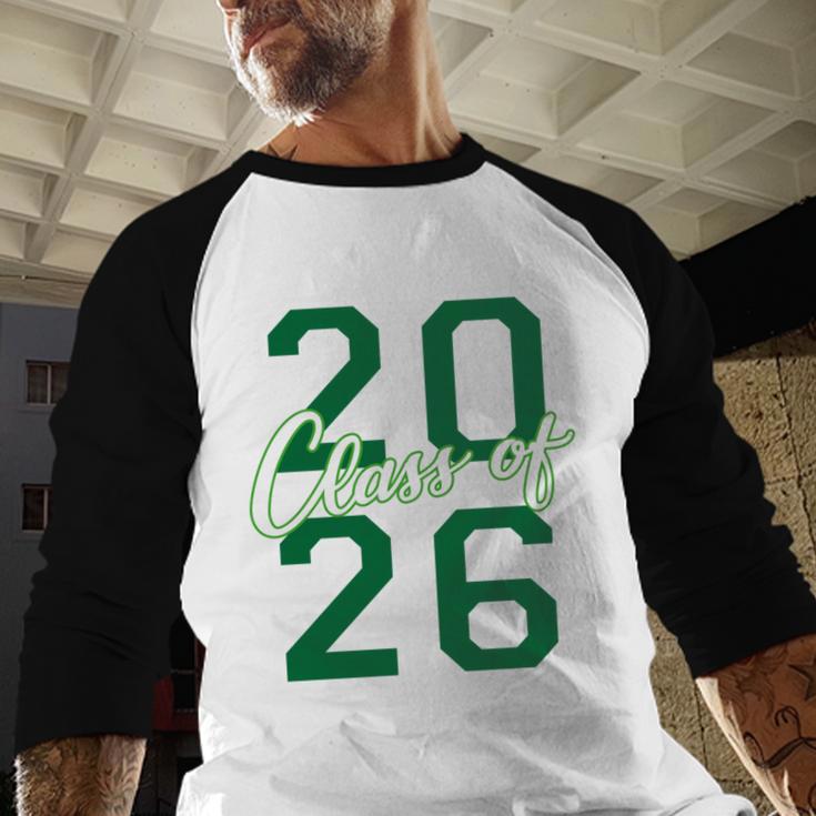 Class Of 2026 Graduation Varsity Green And On The Back Baseball Raglan Shirt