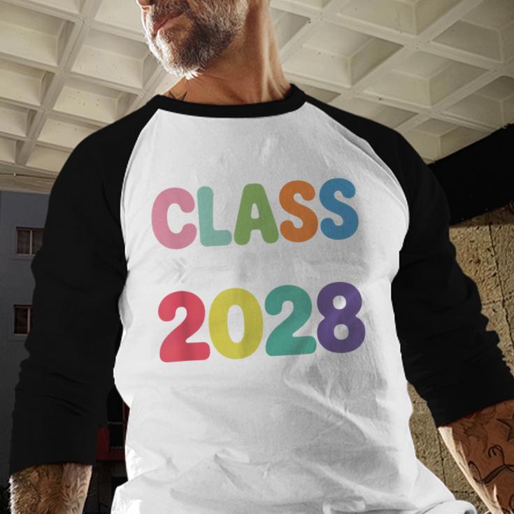 Class Of 2028 Colorful Graduation Baseball Raglan Shirt