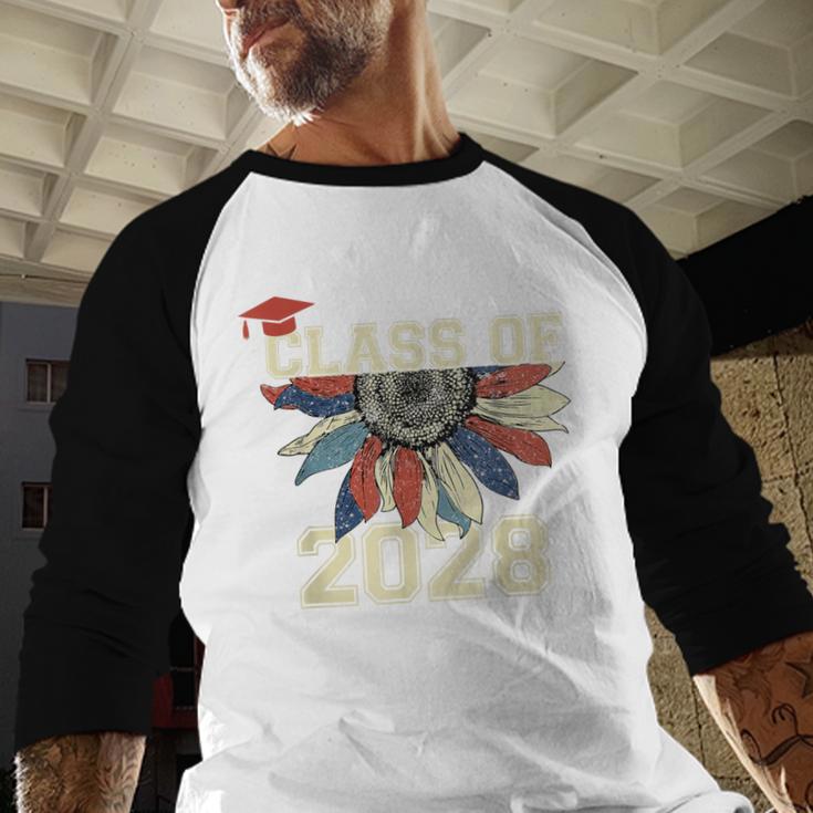 Class Of 2028 High School Graduation Senior 2028 Baseball Raglan Shirt