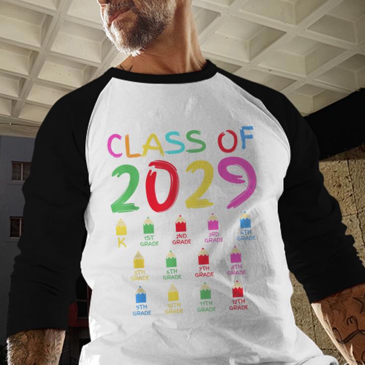 Class Of 2029 Senior Class 2029 Idea Graduation Grow With Me Baseball Raglan Shirt