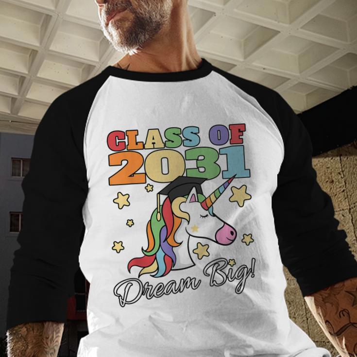 Class Of 2031 Magical Unicorn Graduation Cap Baseball Raglan Shirt