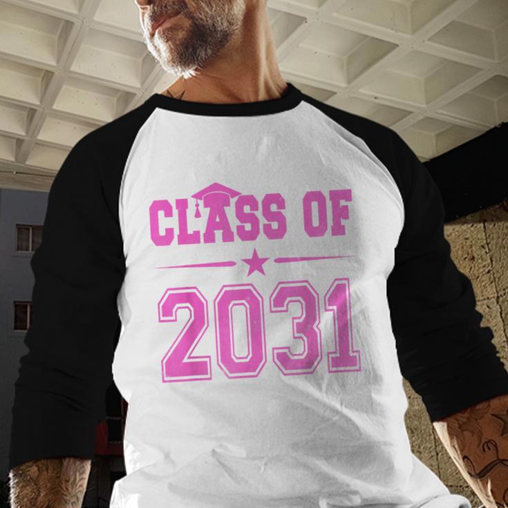 Class Of 2031 Pink Girls Shirt Graduation Baseball Raglan Shirt