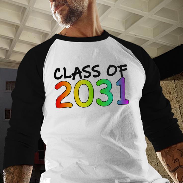 Class Of 2031 Pre-K -12th Grade Hand Prints Space Graduation Baseball Raglan Shirt