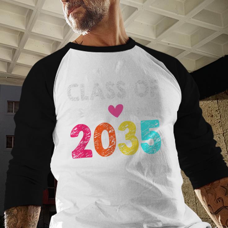 Class Of 2035 Kindergarten Pre K Grow With Me Graduation Baseball Raglan Shirt