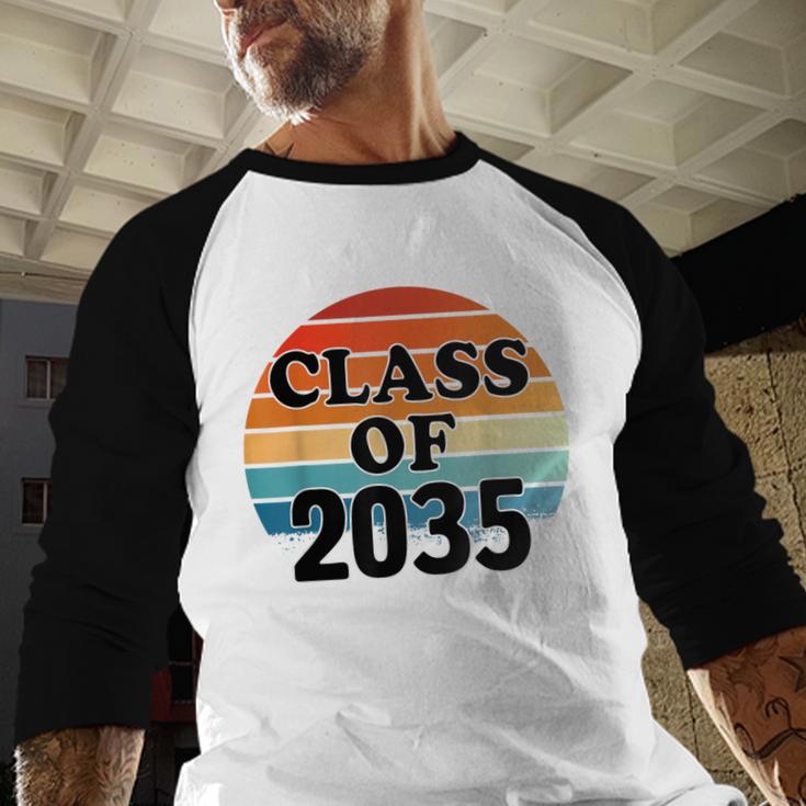 Class Of 2035 Senior Graduate Retro Graduation Baseball Raglan Shirt