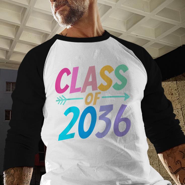 Class Of 2036 First Day Kindergarten Grow With Me Graduation Baseball Raglan Shirt