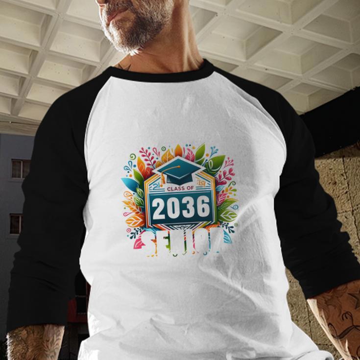 Class Of 2036 Graduation School Vintage Senior 2036 Baseball Raglan Shirt