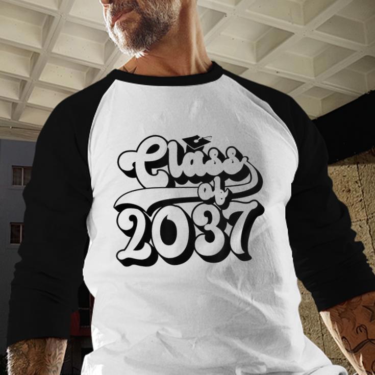 Class Of 2037 Senior Retro 2037 Grad Graduate Graduation Baseball Raglan Shirt