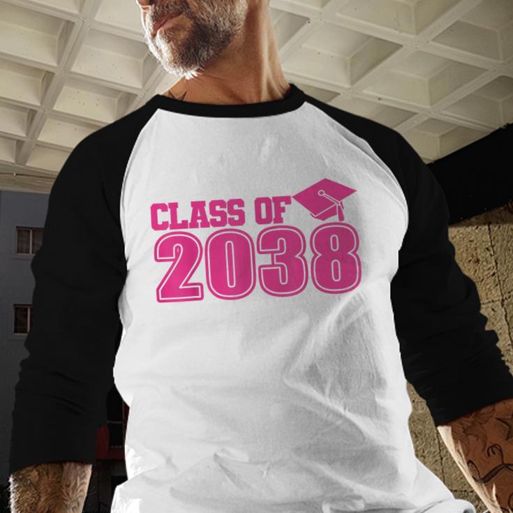 Class Of 2038 Pink Girls Growing Up School Memory Graduation Baseball Raglan Shirt