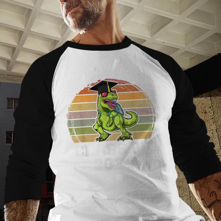 Class Of Dinosaur Apparel 2024 Graduation Graduate Dino Boy Baseball Raglan Shirt