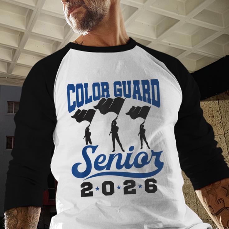 Color Guard Senior 2026 Flags Marching Band Graduation Grad Baseball Raglan Shirt