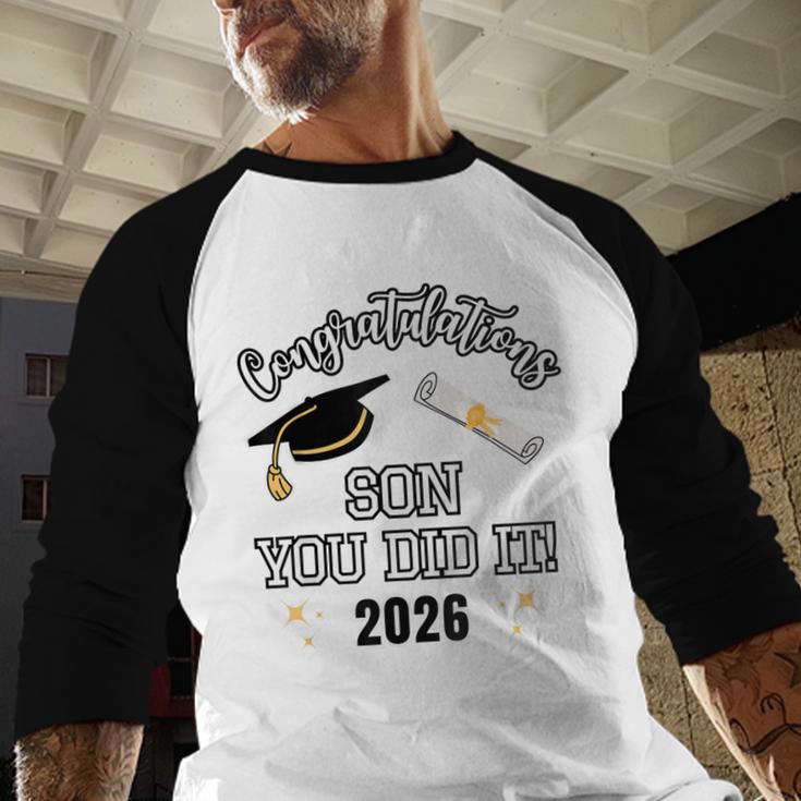 Congratulations Son You Did It Son Graduation 2026 Baseball Raglan Shirt