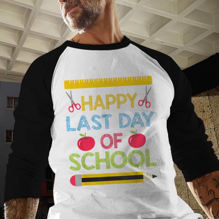 Cool Stylish Happy Last Day Of School Shirt Graduation Baseball Raglan Shirt