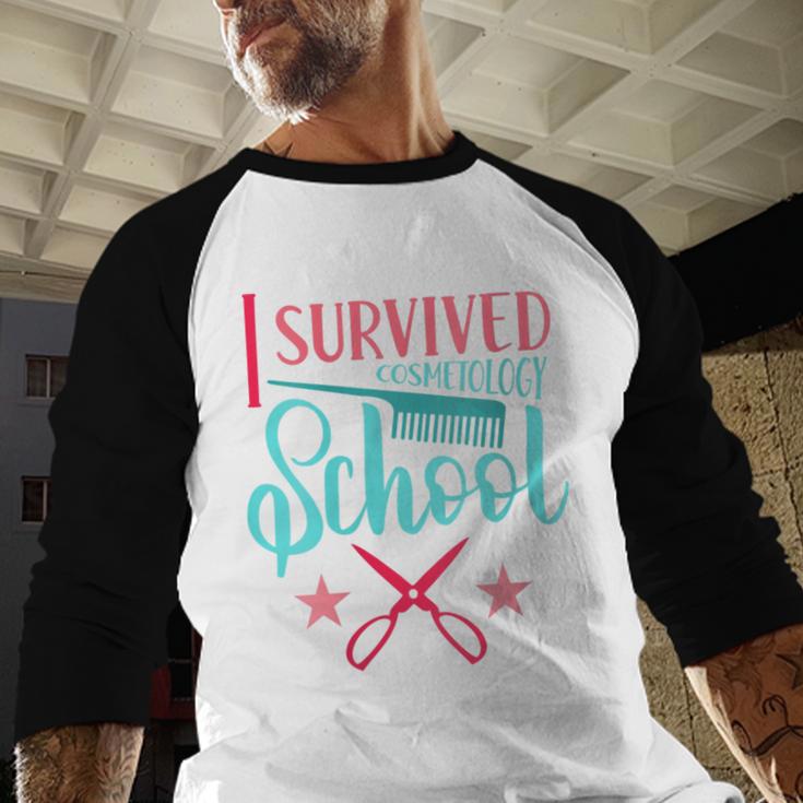 Cosmetology Graduation Tee I Survived Cosmetology School Baseball Raglan Shirt