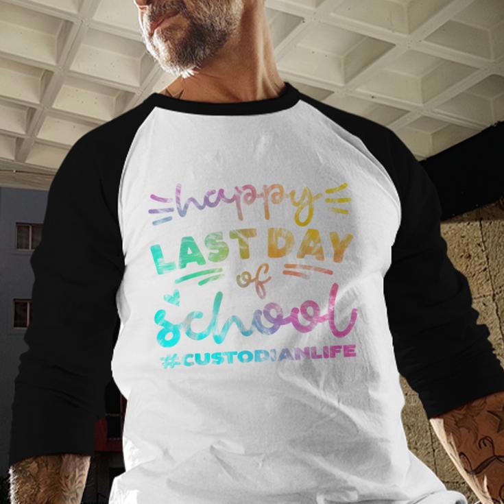 Custodian Life Graduation Day Last Day Of School Tie Dye Baseball Raglan Shirt